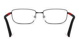 Shop Prada Linea Rossa Logo Signature Wide Pillow Eyeglasses in Matte Black online.