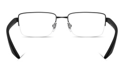 Shop Prada Linea Rossa Logo Signature Half-Rim Wide Pillow Eyeglasses in Matte Black online.