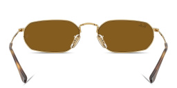 Shop Ray-Ban Logo Signature Unisex Irregular Sunglasses in Arista Gold online.