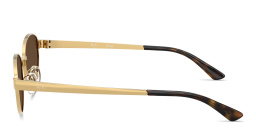 Shop Ray-Ban Engraved Logo Unisex Oval Sunglasses in Arista Gold online.