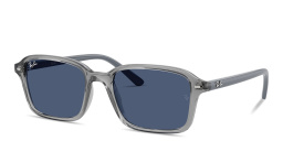 Shop Ray-Ban Embossed Logo Kids Square Sunglasses in Transparent Grey online.