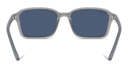 Shop Ray-Ban Embossed Logo Kids Square Sunglasses in Transparent Grey online.