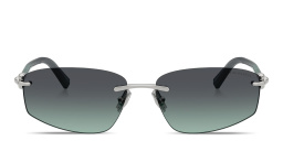 Shop TIFFANY Tiffany HardWear Unisex Rimless Irregular Sunglasses in Silver online.