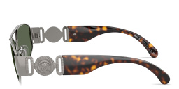 Shop VERSACE Medusa Irregular Sunglasses in Gunmetal online.