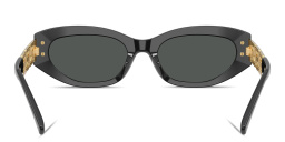 Shop VERSACE Greca Cat-Eye Sunglasses in Black online.