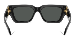 Shop VERSACE Medusa Square Sunglasses in Black online.