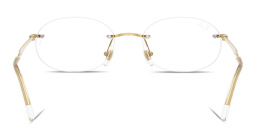 Shop Ray-Ban Optics Unisex Rimless Oval Eyeglasses in Arista Gold online.