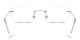 Shop Ray-Ban Optics Unisex Rimless Oval Eyeglasses in Silver online.