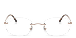 Shop Ray-Ban Optics Unisex Rimless Oval Eyeglasses in Pink online.