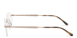 Shop Ray-Ban Optics Unisex Rimless Oval Eyeglasses in Pink online.