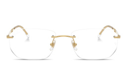 Shop Ray-Ban Optics Unisex Rimless Irregular Eyeglasses in Black online.