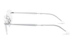 Shop Ray-Ban Optics Unisex Rimless Irregular Eyeglasses in Silver online.