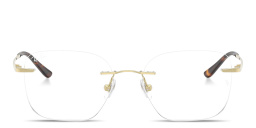 Shop Ray-Ban Titanium Optics Unisex Rimless Square Eyeglasses in Light Gold online.
