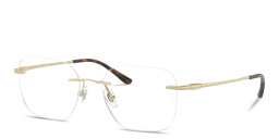 Shop Ray-Ban Titanium Optics Unisex Rimless Square Eyeglasses in Light Gold online.