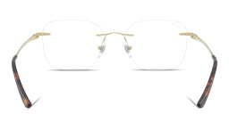 Shop Ray-Ban Titanium Optics Unisex Rimless Square Eyeglasses in Light Gold online.
