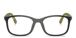Shop Ray-Ban Optics Kids Bio-Based Pillow Eyeglasses in Grey On Rubber Green online.