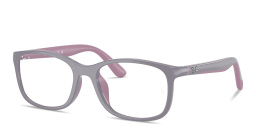 Shop Ray-Ban Optics Kids Bio-Based Pillow Eyeglasses in Purple On Rubber Pink online.