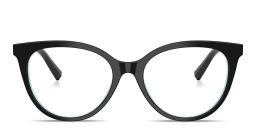 Shop TIFFANY Tiffany T Cat-Eye Eyeglasses in Black On Tiffany Blue online.