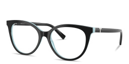 Shop TIFFANY Tiffany T Cat-Eye Eyeglasses in Black On Tiffany Blue online.
