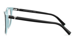 Shop TIFFANY Tiffany T Cat-Eye Eyeglasses in Black On Tiffany Blue online.