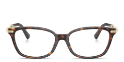 Shop TIFFANY Knot Pillow Eyeglasses in Havana online.