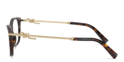 Shop TIFFANY Knot Pillow Eyeglasses in Havana online.