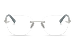 Shop TIFFANY Tiffany HardWear Unisex Rimless Square Eyeglasses in Silver online.