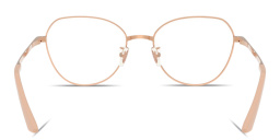 Shop VERSACE Engraved Logo Wide Panthos Eyeglasses in Rose Gold online.