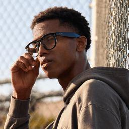 Oakley Meta HSTN Limited Edition Unisex Round Eyeglasses with Blue-Violet Light Lenses in Black – Product Photo 2