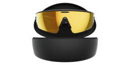 Shop Oakley Meta Vanguard Unisex Half-Rim Rectangle Sunglasses in Black online.