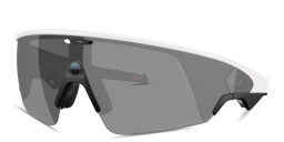 Shop Oakley Meta Vanguard Unisex Half-Rim Rectangle Sunglasses in White online.