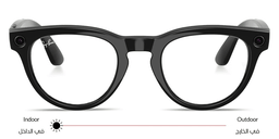 تسوق نظارات شمسية ميتا هيدلاينر ترانزشنز طراز بانتوس للجنسين راي بان بلون أسود لامع أونلاين.