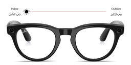 Shop Ray-Ban Meta Headliner Transitions® Unisex Panthos Sunglasses in Shiny Black online.