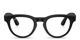 Shop Ray-Ban Meta Headliner Unisex Panthos Eyeglasses With Blue-Violet Light Lenses in Black online.
