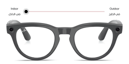 تسوق نظارات شمسية ميتا هيدلاينر ترانزشنز طراز بانتوس للجنسين راي بان بلون رمادي معدني لامع أونلاين.