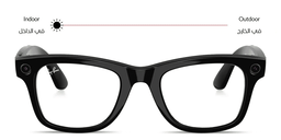 Ray-Ban Meta Wayfarer Unisex Square Sunglasses in Shiny Black – Product Photo 1