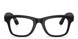 Ray-Ban Meta Wayfarer Unisex Square Eyeglasses With Blue-Violet Light Lenses in Shiny Black – Product Photo 1