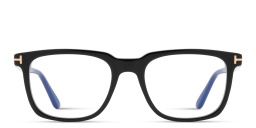 Shop TOM FORD T Logo Square Eyeglasses in Black online.