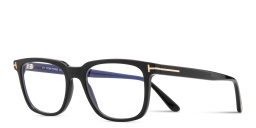 Shop TOM FORD T Logo Square Eyeglasses in Black online.