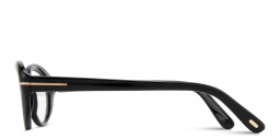 Shop TOM FORD T Logo Oval Eyeglasses in Black online.