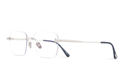 Shop TOM FORD T Logo Unisex Rimless Rectangle Eyeglasses in Silver online.