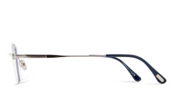 Shop TOM FORD T Logo Unisex Rimless Rectangle Eyeglasses in Silver online.