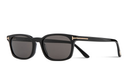 Shop TOM FORD Miles Rectangle Sunglasses in Black online.
