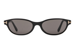 Shop TOM FORD Chloe Oval Sunglasses in Black online.