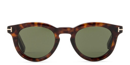 Shop TOM FORD Icon Round Sunglasses in Dark Havana online.