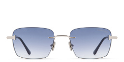 Shop TOM FORD Jake Unisex Rimless Rectangle Sunglasses in Palladium online.