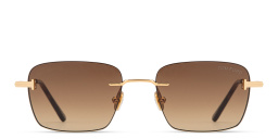 Shop TOM FORD Jake Unisex Rimless Rectangle Sunglasses in Gold online.