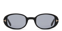 Shop TOM FORD Iggy Oval Sunglasses in Black online.