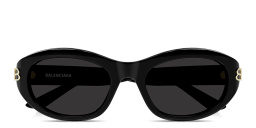 تسوق نظارات شمسية بيضاوية بشعار بي بي بالينسياغا بلون أسود أونلاين.