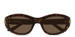 تسوق نظارات شمسية بيضاوية بشعار بي بي بالينسياغا بلون مموه أونلاين.